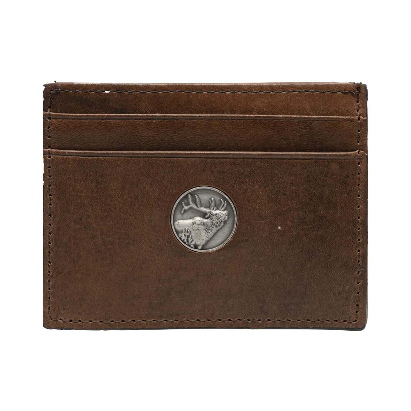 For those who prefer a more minimalist style, check out our Dynasty Minimalist Elk Wallet, with its premier full grain leather and hand-oiled stylish finish, you won't be disappointed. 3 Card Slots ID Window Center Bill Compartment Ultra Slim Minimalist Design Weber’s Signature Elk Concho Dimensions: 3"L x 4"H RFID Protection Color: Brown