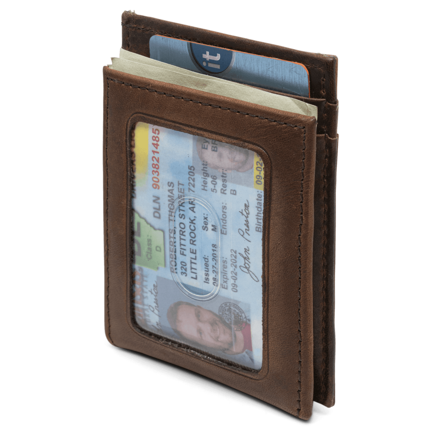 This Dynasty Front Pocket Shotshell Wallet with magnetic clip is created from a premier full grain leather along with a hand-oiled finish and shotshell concho, making it a perfect piece for any outdoor enthusiast. Ensure to get yours today! 4 Card Slots Center Bill Compartment ID Window 2 Exterior Easy Access Pockets Strong Magnetic Money Clip Slim Minimalist Design Weber’s Signature Shotshell Concho Magnetic Clip Holds: 10+ Bills Dimensions: 4"L x 2.75"H RFID Protection Color: Brown