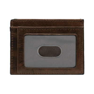 For those who prefer a more minimalist style, check out our Dynasty Minimalist Elk Wallet, with its premier full grain leather and hand-oiled stylish finish, you won't be disappointed. 3 Card Slots ID Window Center Bill Compartment Ultra Slim Minimalist Design Weber’s Signature Elk Concho Dimensions: 3"L x 4"H RFID Protection Color: Brown