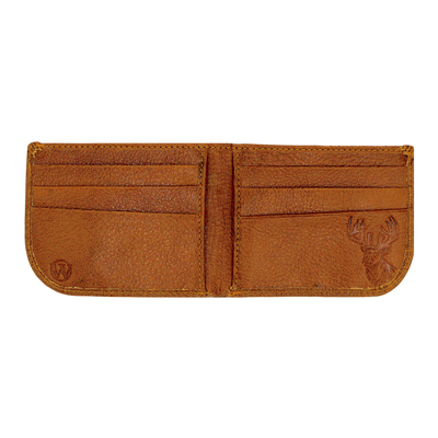 Our new Pursuit Bifold Radius Buck Wallet is a top seller with its premier full grain leather and bold hand-dyed color, making it perfect for any avid hunter! Get yours today! 6 Hi-Viz Interior Card Slots 2 Storage Pockets Bill Compartment Modern Style & Design Stylish Debossed Buck Radius comfort corner Dimensions: 4.5"L x 3.5"H RFID Protection Color: Golden