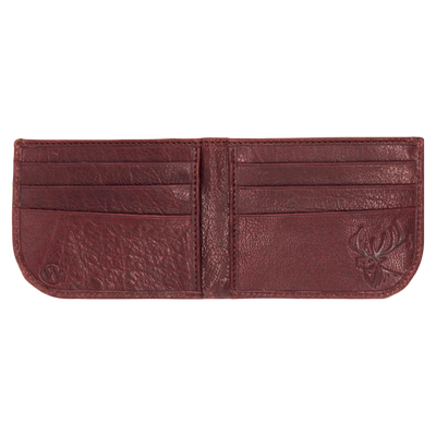 The Pursuit Bifold Radius Elk Wallet embodies the spirit of the hunt with premier full grain leather, bold hand-dyed color, and a beautiful debossed elk logo. Ensure to get yours today! 6 Hi-Viz Interior Card Slots 2 Storage Pockets Bill Compartment Modern Style & Design Stylish Debossed Elk Radius Comfort Corners RFID Protection Color: Crimson