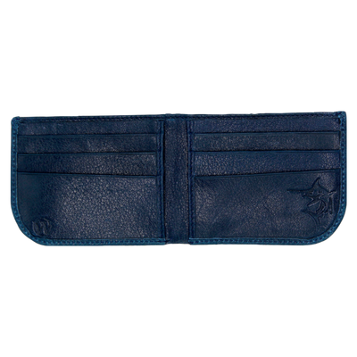 The Pursuit Bifold Radius Marlin Wallet captures the experience of the angler with a bold hand-dyed color, the premier full grain leather, and the debossed marlin logo. Catch yours today! 6 Hi-Viz Interior Card Slots 2 Storage Pockets Bill Compartment Modern Style & Design Stylish Debossed Marlin Radius Comfort Corners Dimensions: 4.5"L x 3.5"H RFID Protection Color: Ocean