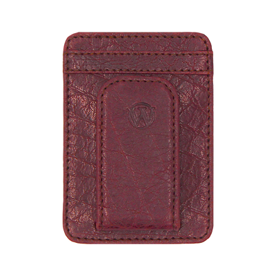 Providing a minimalist style, the Pursuit Front Pocket Elk Money Clip comes in premier full grain leather along with a beautiful bold hand-dyed color, topped with an elk debossed logo. A beautiful piece to have for the basics! Don't miss out! 2 Card Slots Strong Magnetic Closure Ultra Slim Minimalist & Modern Design Magnetic Clip Holds 10+ Bills Dimensions: 4"L x 2.8"H RFID Protection Color: Crimson