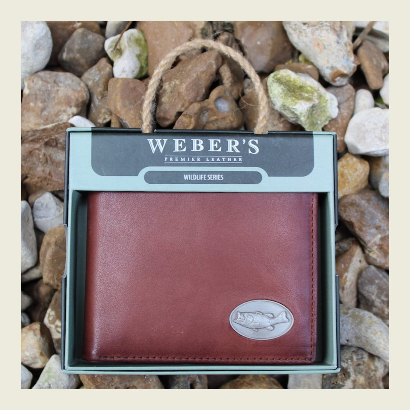 Elegance at its best, our Wildlife Bifold Bass Wallet provides a hand-burnished finish, rich full grain leather, and our signature bass concho.&nbsp; A classic piece to bring to the table, don't miss out! 8 Card Slots 3 Storage Pockets 2 ID Windows Leather Tipped Bill&nbsp;Compartment Dimensions: 4.5"L x 3.5"H RFID Protection Color: Caramel