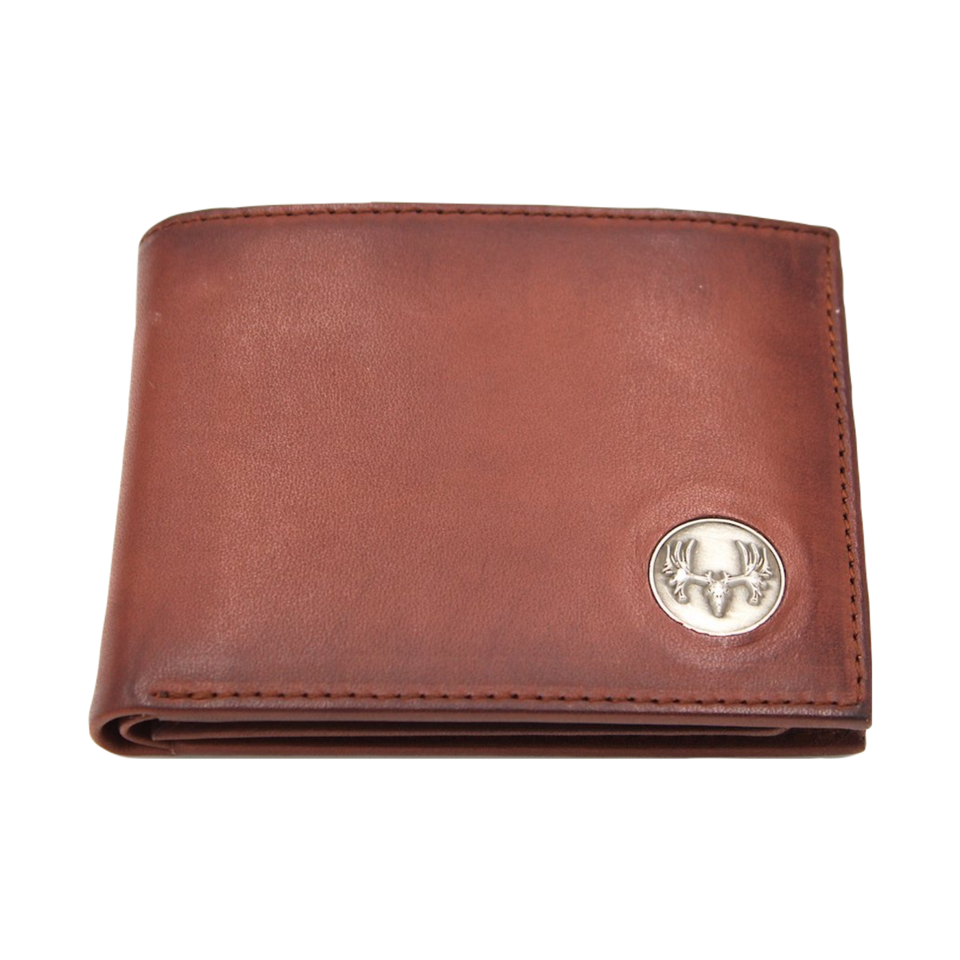 What hunter wouldn't enjoy the Wildlife Bifold European Mount Wallet for their collection? This piece is classic in style with its hand-burnished, rich full grain leather and the European mount concho. Ensure to get yours today! 8 Card Slots 3 Storage Pockets 2 ID Windows Leather Tipped Bill Compartment Dimensions: 4.5"L x 3.5"H RFID Protection Color: Caramel