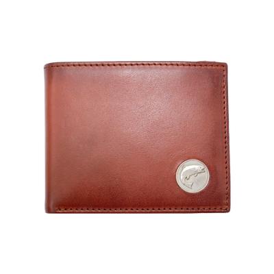 The Wildlife Bifold Trout Wallet, constructed from a beautiful hand-burnished, full grain leather, containing&nbsp;a personalized trout concho, will&nbsp;age with beauty.&nbsp; Look no further for your collection!&nbsp;&nbsp; 8 Card Slots 3 Storage Pockets 2 ID Windows Leather Tipped Bill Divider Weber's Signature Trout Concho Dimensions: 4.5"L x 3.5"H RFID Protection Color: Caramel